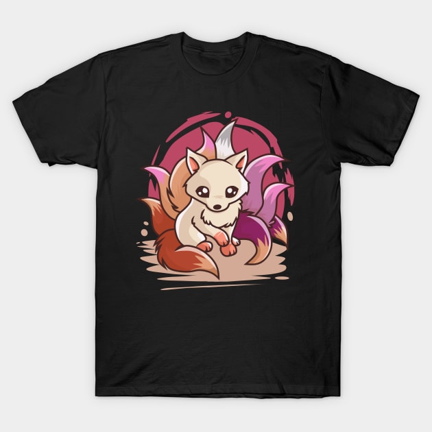 Lesbian Cute Kitsune T-Shirt by Psitta